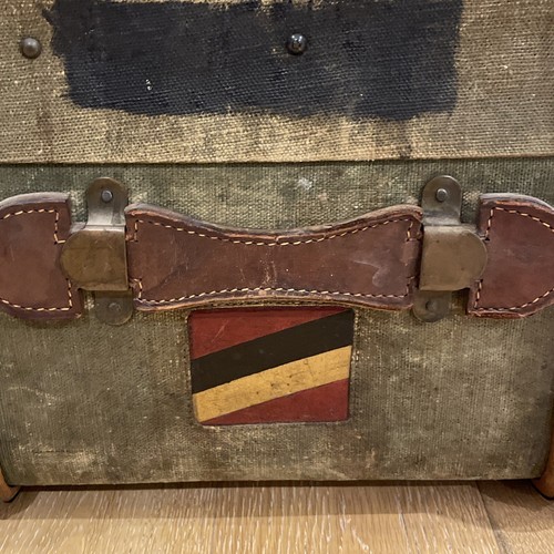 Antique 1910s World War 1 WW1 Canada Army Wood Banded Steamer Deployment Trunk - Picture 7 of 24