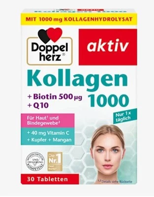 DOPPELHERZ Collagène 1000, comprimés 30 pièces, 40,8 g