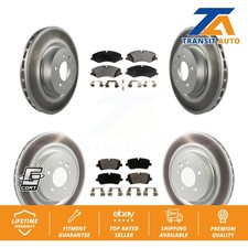 Front Rear Coated Disc Brake Rotors & Ceramic Pad Kit For Land Rover Range Sport