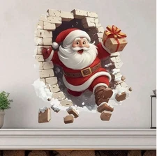 1pc Santa Claus Wall Decal Removable Viny Christmas Sticker