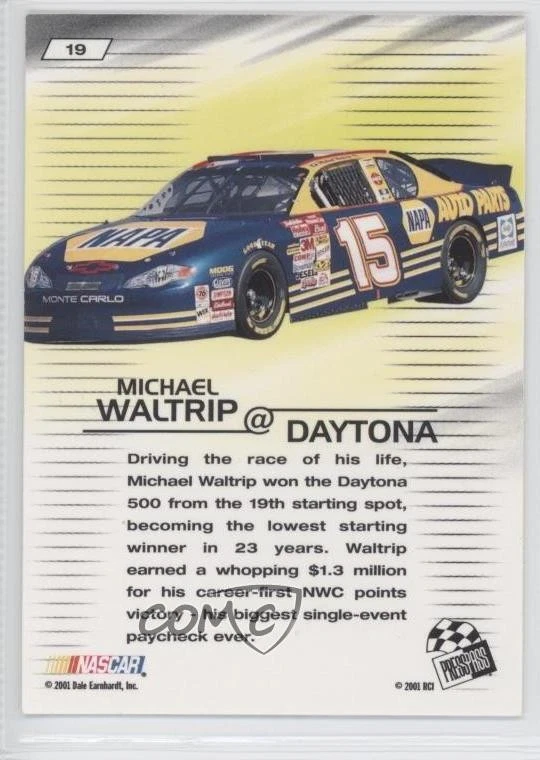 2001 Press Pass VIP Sunday Money Michael Waltrip #19 - Image 2 of 2
