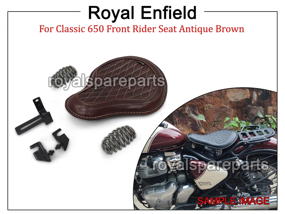 Siège Avant En Cuir Véritable Marron Pour Royal Enfield Classic 350cc 500cc - Neuf