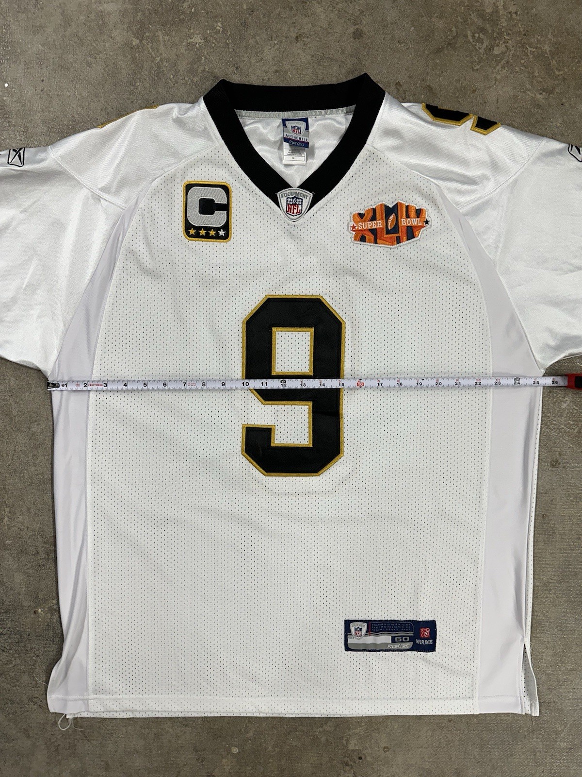 Vintage Reebok New Orleans Saints Brees #9 NFL Jersey SB Captain Patches Size 50 thumbnail 12