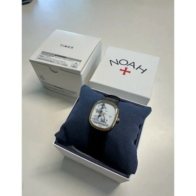 NOAH x TIMEX Leuchtturm Uhr Schwarz Gold Lederarmband Quarz