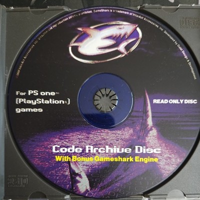 PS1 PlayStation 1 GameShark Engine Code Archive Read Only Disc DISC ONLY