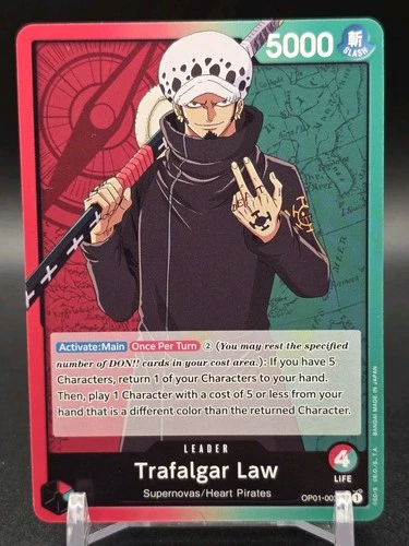 PRE-ERRATA Trafalgar Law - OP01-002 Leader English NM- One Piece CCG