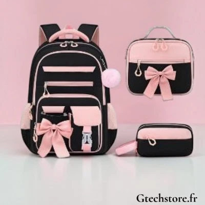 Sac à Dos Scolaire Mignon 3 Pcs Cartable Fille Garçon École Primaire Trousse Sac - Photo 1/4
