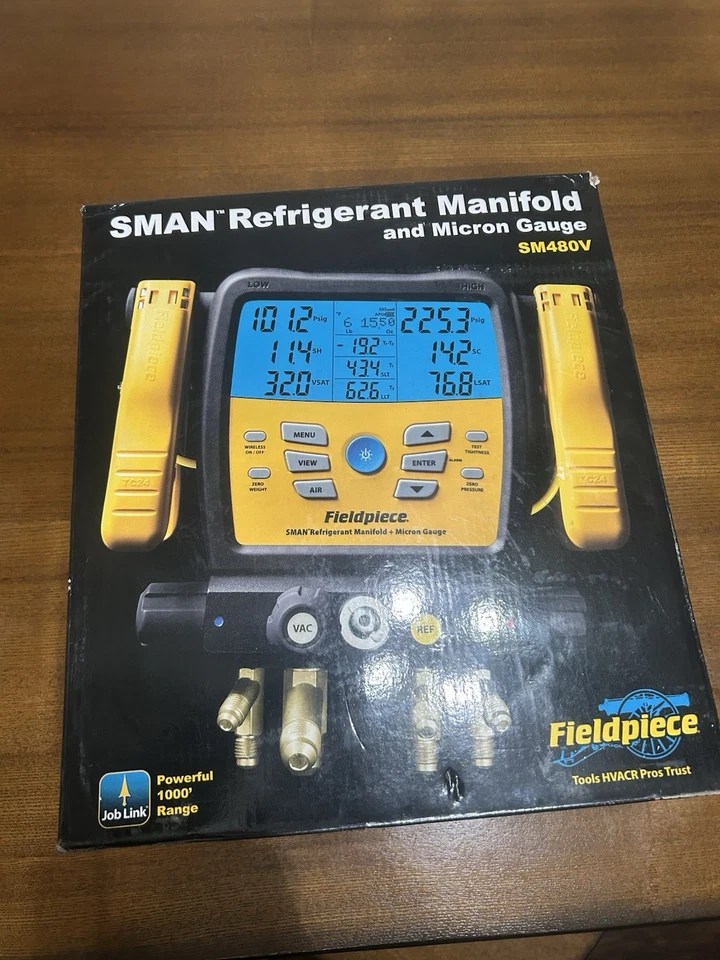 Colector de refrigerante Fieldpiece SM480V 4 puertos SMAN con mangueras de soldadura jb Foto 2 de 4