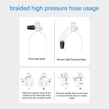Diving High Pressure Regulator Hose Professional Carbon Fiber Woven Flexible BEA