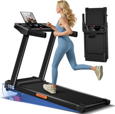3-In-1 Foldable Treadmill with 15 Incline, Portable Treadmills for Home and Off