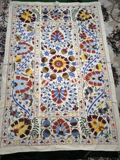 Uzbek Silk suzani handmade embroidery home decor 56"X81" 207x143cm D-8B
