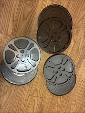 Lot Of 3 GOLDBERG BROS Empty Steel 16mm Film Reels Cans 12.5