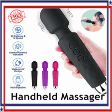 Handheld Massager Vibrator 3 colors Rechargeable 20 Speed Wand Massage Vibrating