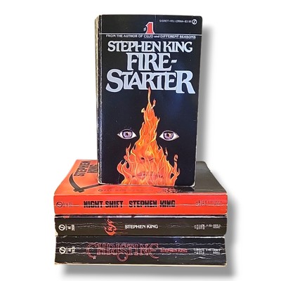 Stephen King Paperback Books Lot Christine, Night Shift, Cujo, Fire Starter