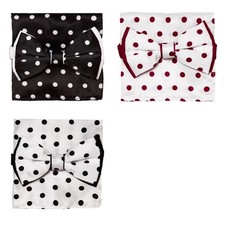 Bow Tie Handkerchief Set Polka Dot Design Solid Color BowTie  Hanky with Dots