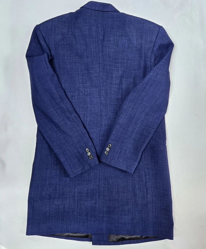 Blazer para hombre 42R azul doble botonadura calce clásico pieza llamativa moderno formal Foto 4 de 4