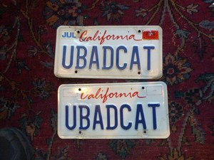 California Personalized Vanity License Plate UBADCAT