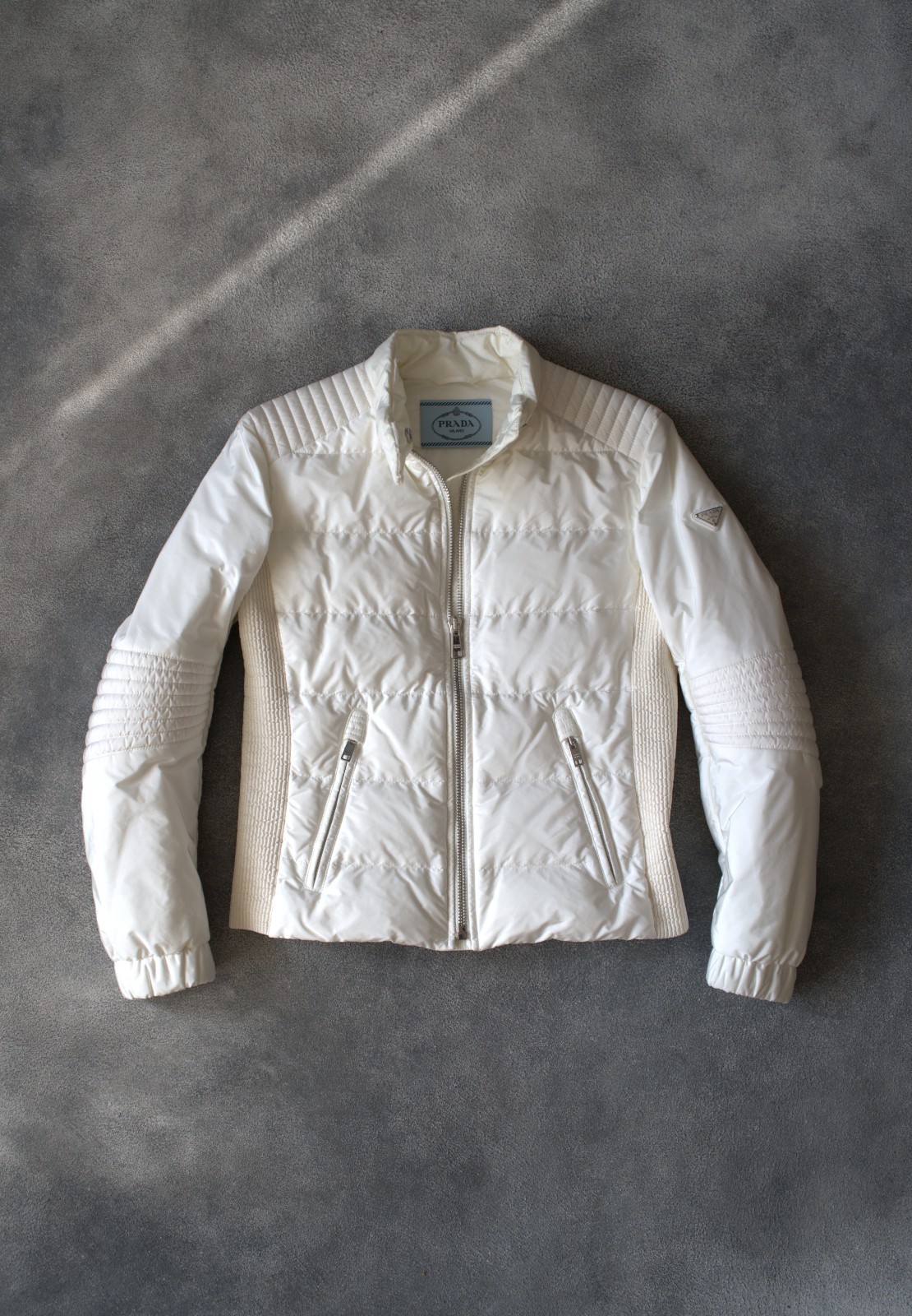 Prada Triangle Logo Puffer Down Jacket Women Bian… - image 2