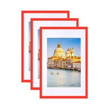 16x24 Poster Frame Set of 3 Red Made of Solid Wood Photo Frames Display Pictu...