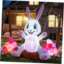 4FT Easter Inflatable with LED Lights - Outdoor Blow Up Decor for Yard, Bunny