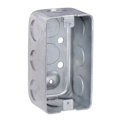 4 in. H x 2 in. W x 1-7/8 in. D Steel Metallic 1-Gang Drawn Handy Box with Ten 1