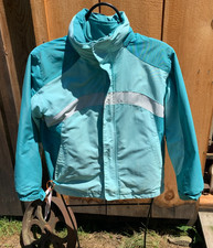 Vintage L L Bean Winter Ski Jacket Kids 14-16 White Blue Teal Well used