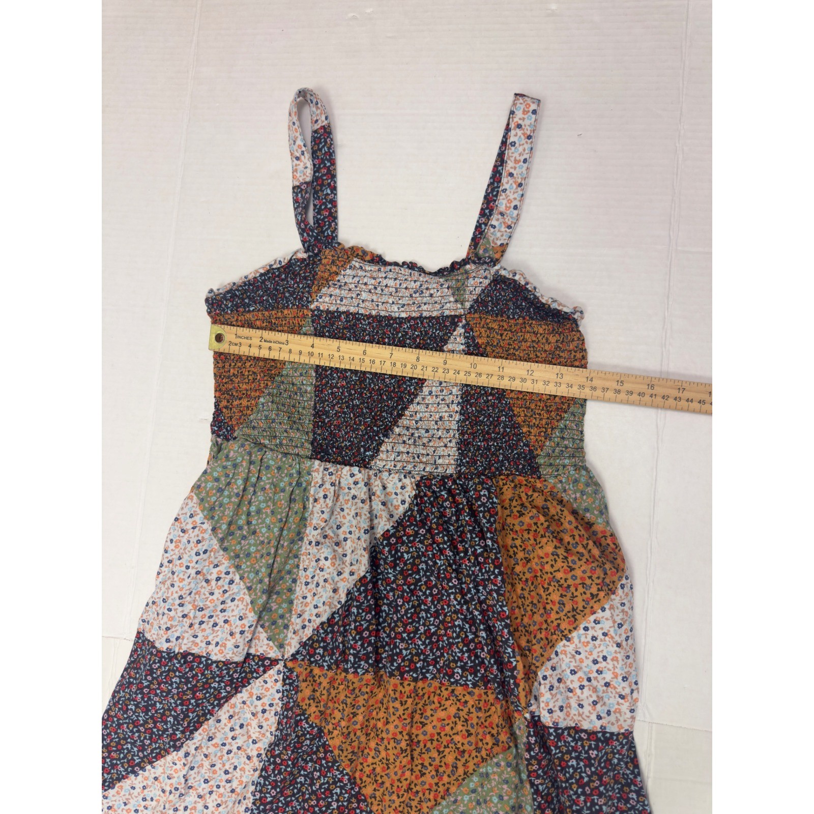 Universal Thread Floral Patchwork Smocked Midi Dr… - image 6