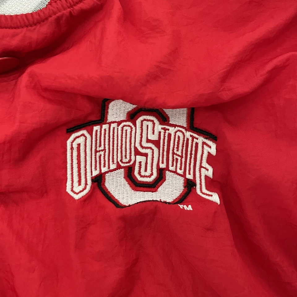 Jaqueta vintage Ohio State Buckeyes infantil pequena vermelha iniciante corta-vento meninos P - Imagem 3 de 4