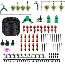 Drip Irrigation System Kit 82ft, Automatic Irrigation Equipment with 50 Adjus...
