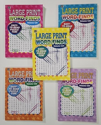 5 Large Print Word-Finds Puzzle Books Kappa Games Vol #424-434 ~ Search,Hunt NEW