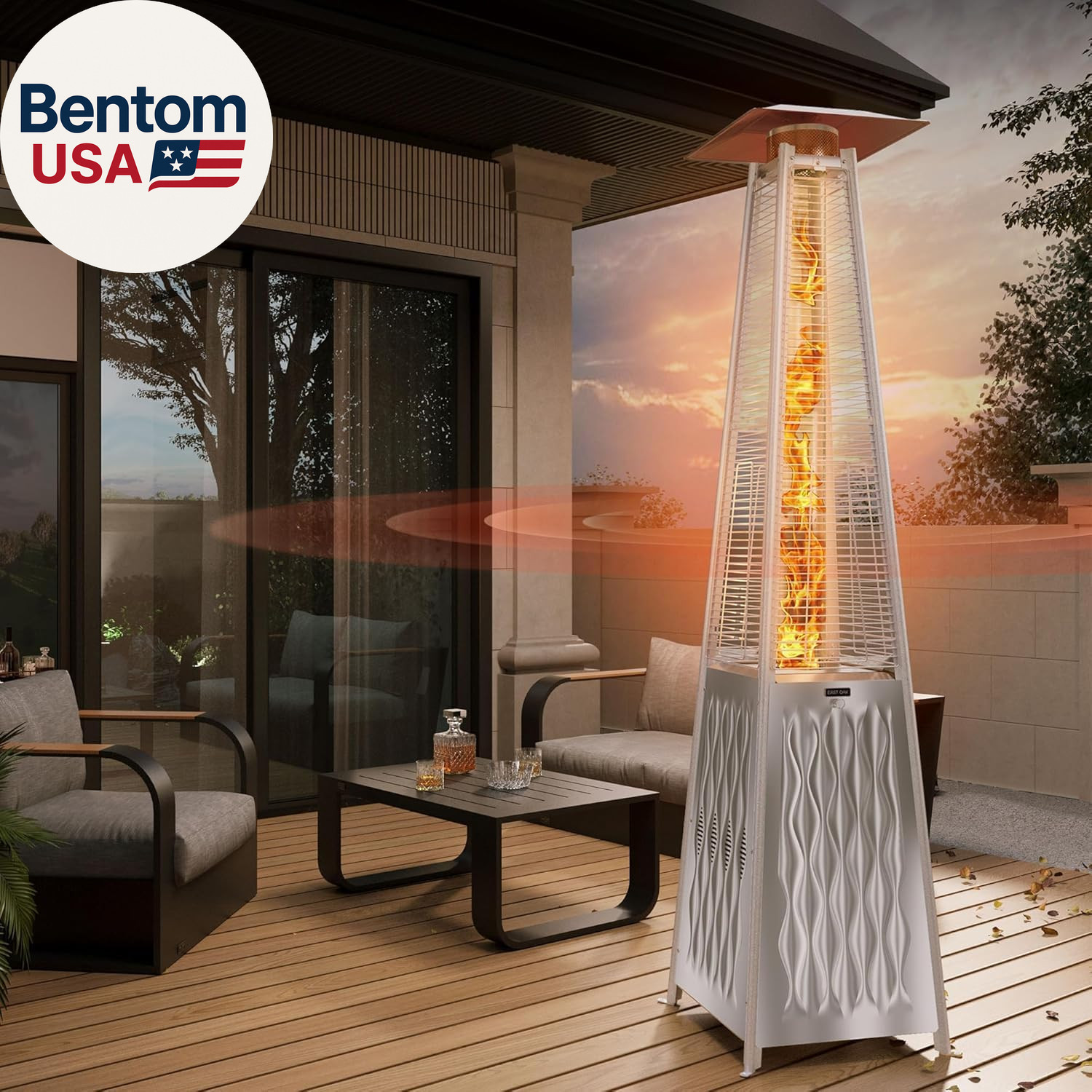 , Quartz Glass Tube Propane Outdoor Heater With W