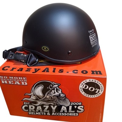 Crazy Al's World's Smallest Lightest Flat Black DOT Beanie Helmet No Peak Med