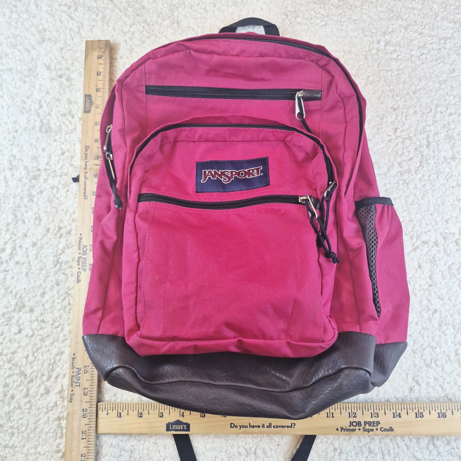 Red 15in Laptop School Work Book Bag Js0a3p57 Leather Bottom