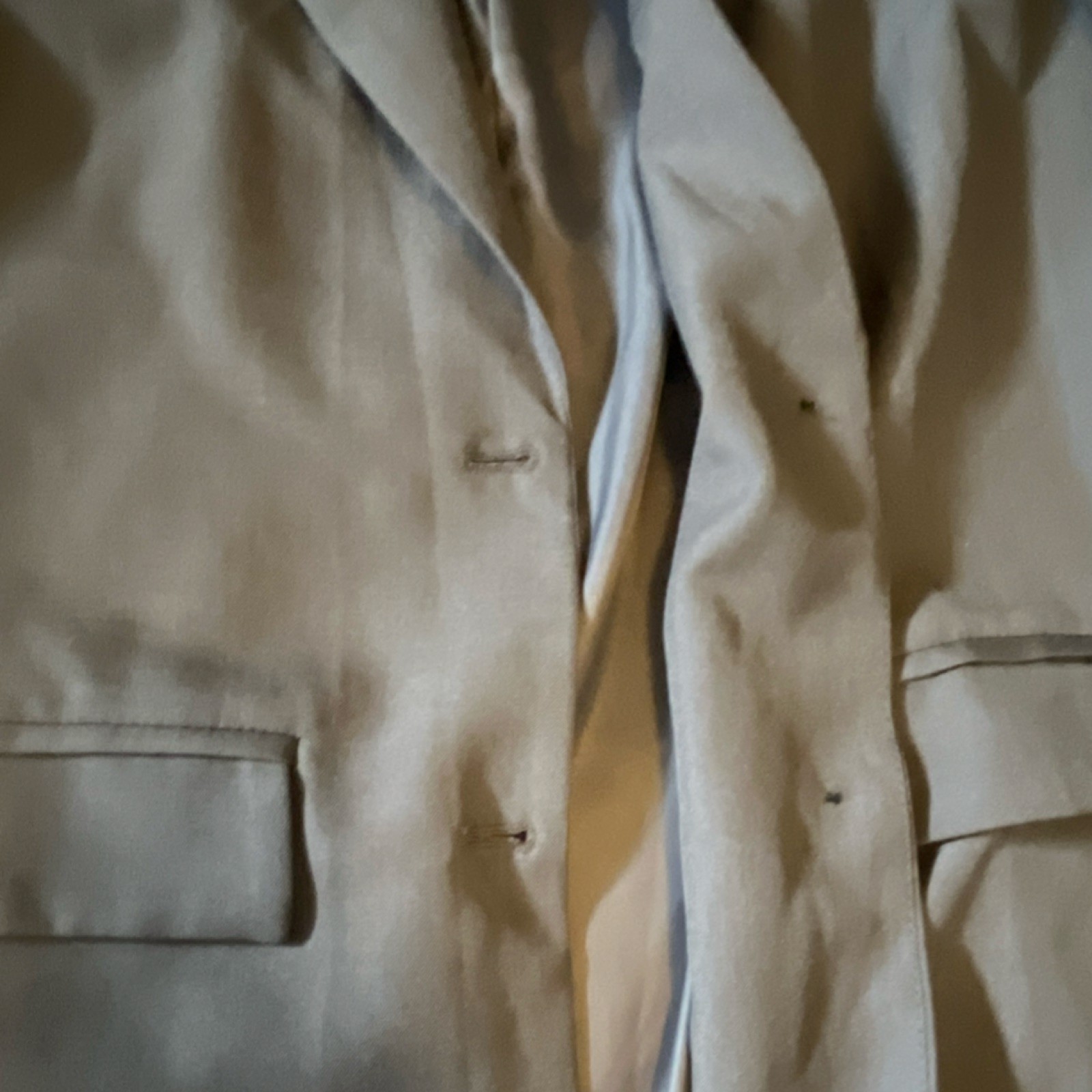 Gray Collared Button Long Overcoat Lined Pockets … - image 5