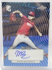2023 LEAF PERFECT GAME METAL MASON BRASSFIELD BLUE REFRACTOR AUTO