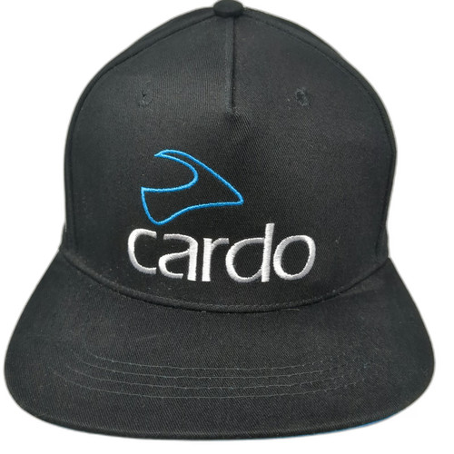 Cardo Trucker Hat Black One Size Snapback Mesh Cardo Systems Logo Flat Brim