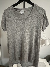Peyton Jensen Grey Marl V-Neck T-Shirt Made in USA