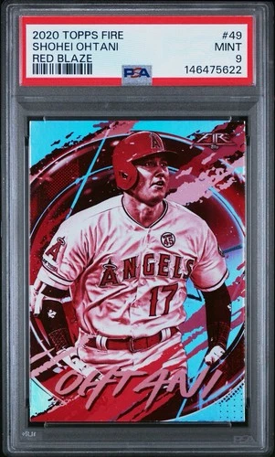 2020 Topps Fire - Shohei Ohtani RED BLAZE FOIL #49 PSA 9 Mint 🔥
