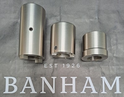 Banham Haustür Schließzylinder Manschetten Set L2000 & M2002 oder M2003 Satin Silber