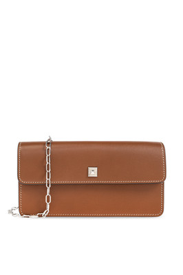 MAX MARA Clutchy Brown Leather Wallet Bag New & Authentic
