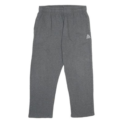 REEBOK Herren Jogginghose Grau L W32 L28 Baumwollmischung Regular Kegelförmig