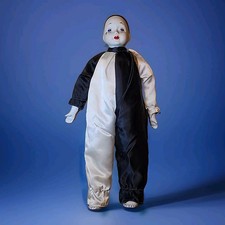 HTF Vintage Pierrot Porcelain Clown/Mime Doll 17"