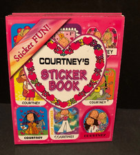 Personalized Name COURTNEY STICKER BOOK Stick W/Us Girls Funky Groovy Stickers