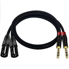 Seefeful 2PACK/2FT XLR to 1/4 TRS Stereo Adapter,XLR Male to 1/4 Inch 6.35...