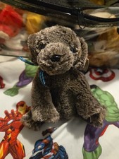 Ty Beanie Baby Gray Fluffy Frisbee the Dog