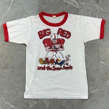 80s Vintage Nebraska Cornhuskers Graphic Ringer Tee Mens Medium Caricature Shirt