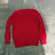 Polo Ralph Lauren Sweater Kids XL Red Cable Knit Youth Preppy