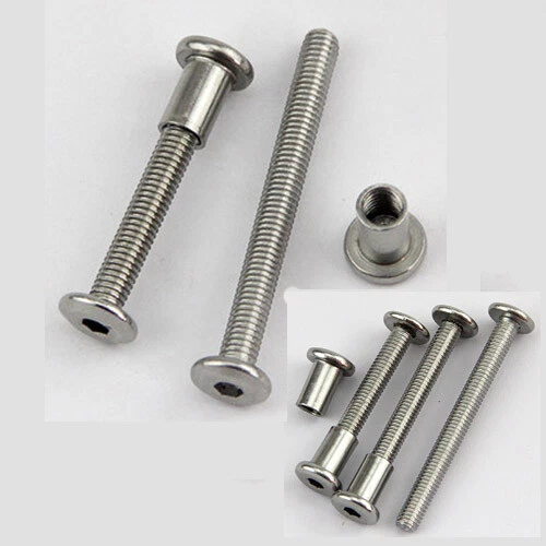 M6 M8 Allen Hex Nut Bolt Flat Nuts Stainless Steel Round Head Sleeve  Furniture