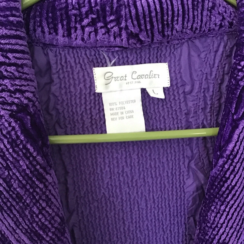 Chaqueta de Terciopelo Great Cavalier De Colección Acanalada Poli Aplastado Talla L Bolsillos Púrpura Foto 2 de 4