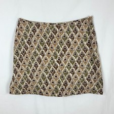Bamboo Traders Skorts 14 Brown Khaki Green Palm Trees Cruise Stretchy Excellent